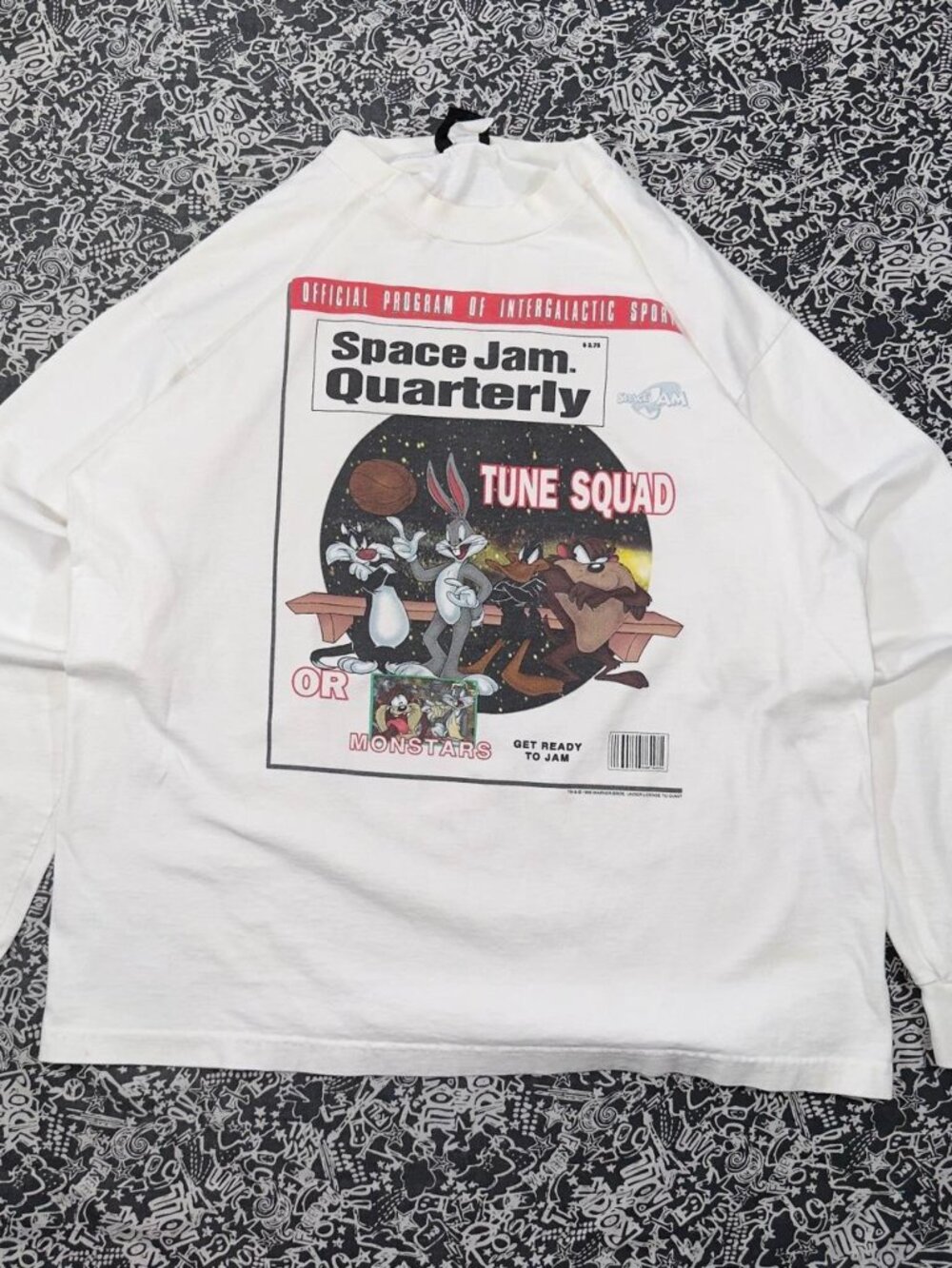 Vintage 1996 Space Jam Tune Squad Giant Long Sleeve Tee XL 90s